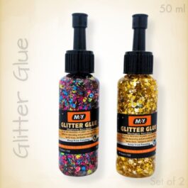 Glitter Glue Set of 2 – Multicolour & Gold – Craft-Grade 50 ml