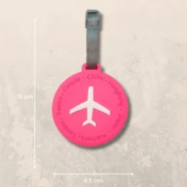 Pink Airplane Luggage Tag