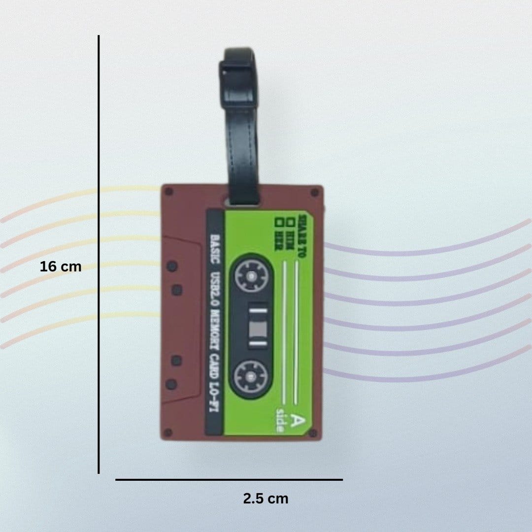 Retro Audio Cassette Travel Tag - Nostalgic Luggage Identifier