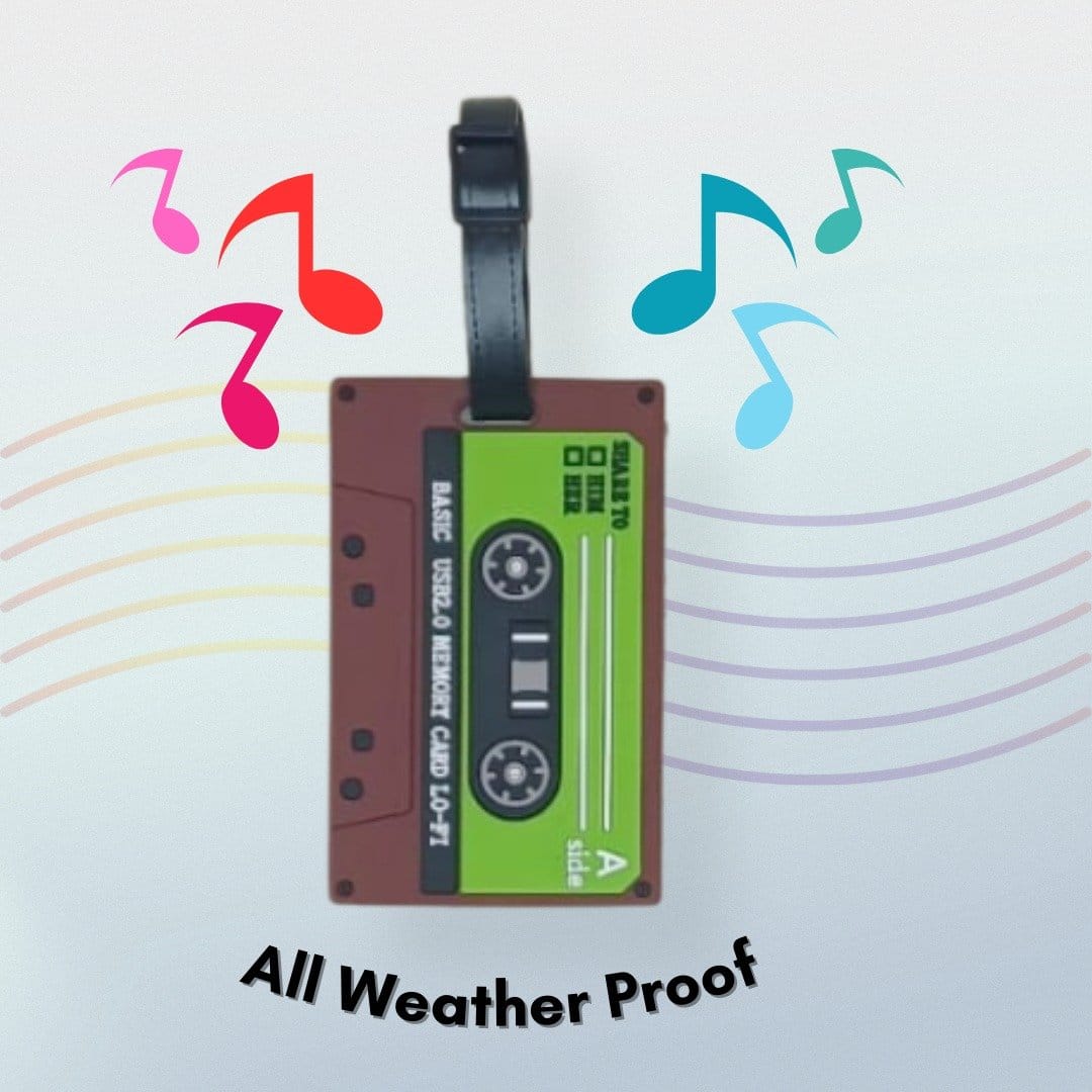 Retro Audio Cassette Travel Tag - Nostalgic Luggage Identifier