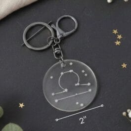 Libra Zodiac Gunmetal Keychain | Edgy Grey Star Sign Bag Charm