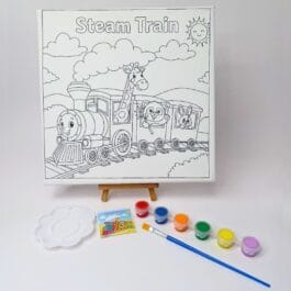 Steam-train-painting-kit-for-kids-ready-to-paint-canvas