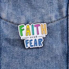Faith Over Fear Enamel Pin – Motivational Quote Badge for Everyday Positivity
