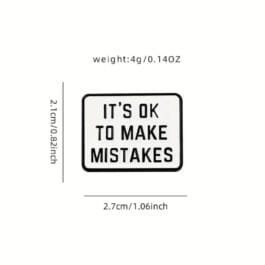 It’s OK to Make Mistakes Enamel Pin – Motivational Lapel Pin for Bags, Jackets & Backpacks