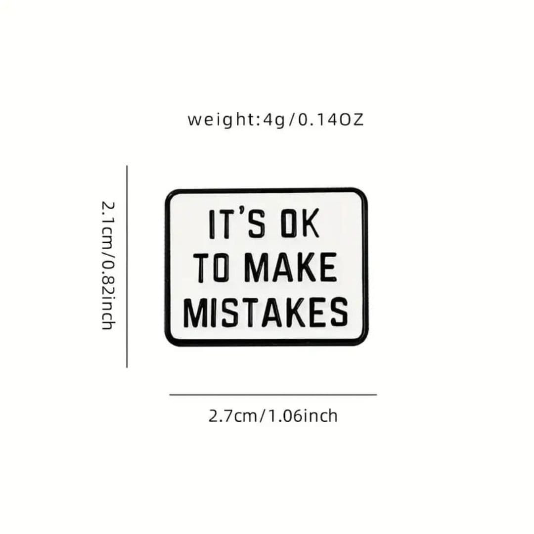 It's OK to Make Mistakes Enamel Pin – Motivational Lapel Pin for Bags, Jackets & Backpacks - Image 2