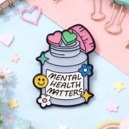 cute mental health awareness pin aesthetic badge for backpack and jacket India