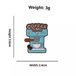 Coffee Time Enamel Pin – Cute Coffee Lover Lapel Pin for Bags, Jackets & Backpacks