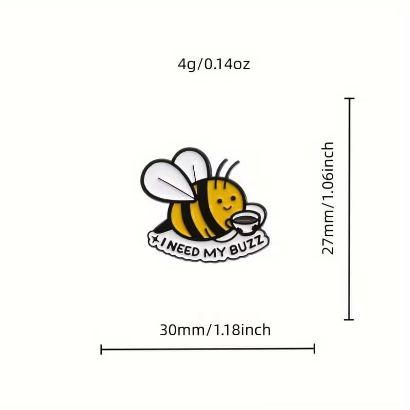 coffee lover bee lapel pin