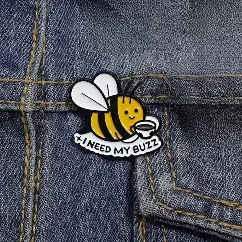 cartoon bee enamel pin for backpack