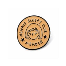 Sleepy Club Enamel Pin – Cute Sleepy Face Lapel Pin
