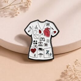 Medical Scrubs Enamel Pin – Cute Doctor Nurse Lapel Pin for Healthcare Gifts & Medical Graduation