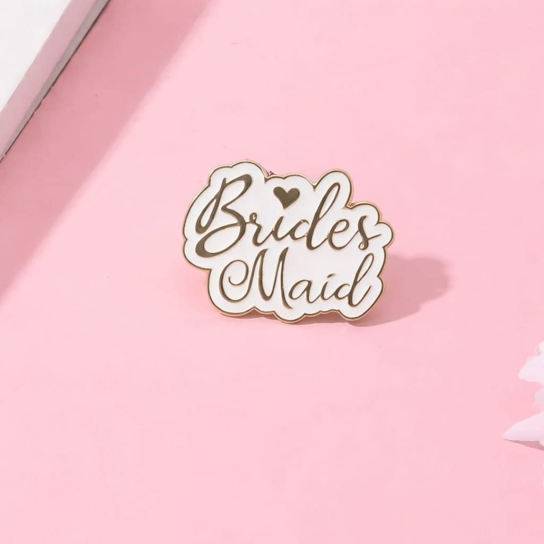 Bridesmaid Enamel Pin – Elegant Script Wedding Pin - Image 2