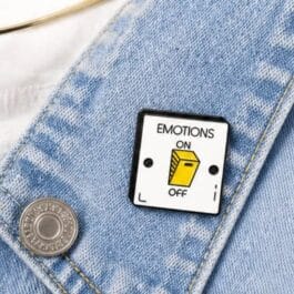 Emotions On Off Enamel Pin – Funny Switch Statement Pin