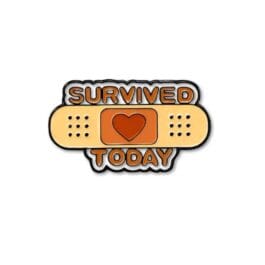 Survived Today Enamel Pin | Mental Health Lapel Pin