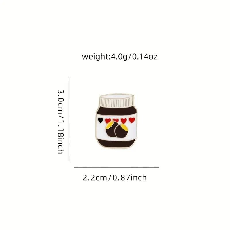 cute nutella chocolate jar enamel pin