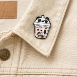 Panda Boba Tea Enamel Pin – Cute Kawaii Bubble Tea Pin for Bags