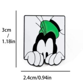 Cartoon Hand Enamel Pin – Black, White & Green Statement Pin