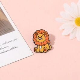 Lion Enamel Pin – Cute Lion Lapel Pin for Jackets & Bags