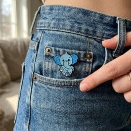 Baby Elephant Enamel Pin – Cute Kawaii Lapel Pin for Animal Lovers & Gifts