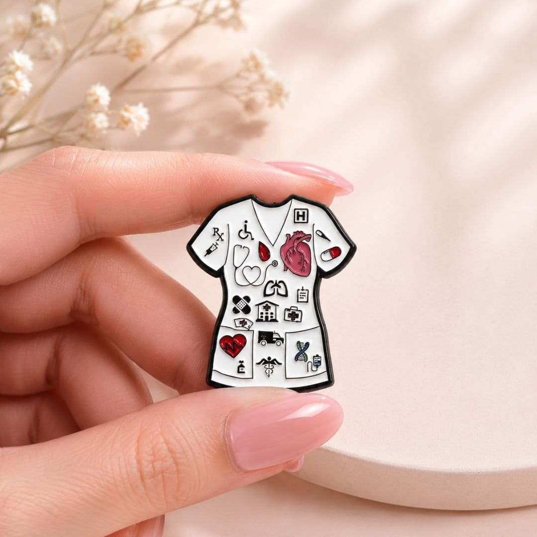Medical Scrubs Enamel Pin – Cute Doctor Nurse Lapel Pin for Healthcare Gifts & Medical Graduation - Image 2