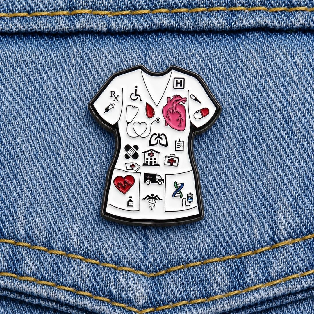 Medical Scrubs Enamel Pin – Cute Doctor Nurse Lapel Pin for Healthcare Gifts & Medical Graduation - Image 4