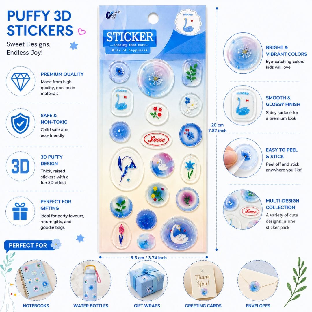 Decorative PVC Bubble Sticker Sheets