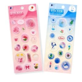 Set of 2 Puffy 3D Bubble Stickers Pink Bear Blue Goose