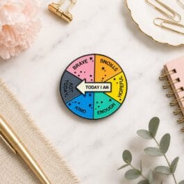 Today I Am Spinner Pin with rotating positive affirmations hard enamel accessory