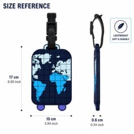 World Map Silicone Travel Luggage Tag for Suitcases & Bags