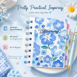 Green Floral Spiral Notebook with Ruled Pages & Tabbed Dividers (Copy)