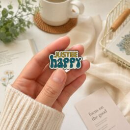 Just Be Happy Soft Enamel Pin with Butterfly Clasp