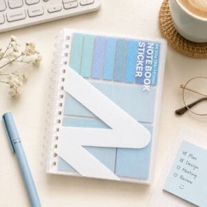 Sticky Notes Notebook with PET Tabs & Ruled Writing Sheets