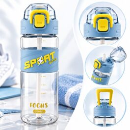 600 ml Sports Water Bottle with Straw