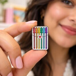 Rainbow Pens Enamel Pin – Colourful Stationery Badge