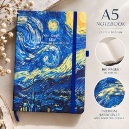 Starry Night Inspired A5 Hardcover Notebook – 160 Lined Pages