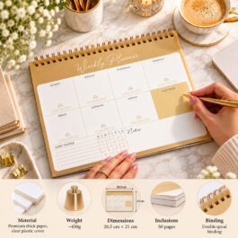 Weekly Planner Notebook with Habit Tracker & Notes